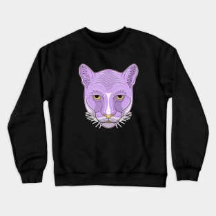 purple cougar face Crewneck Sweatshirt